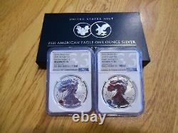 2021 Reverse Proof Silver Eagle Two-Coin Designer Set NGC PF 70