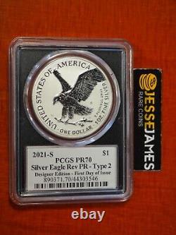 2021 S Reverse Proof Silver Eagle Pcgs Pr70 First Day Issue Emily Damstra Signed