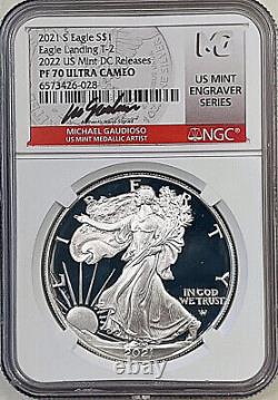 2021-S Silver Eagle Proof $1 Type 2 (2022) U. S. MINT DC RELEASES NGC PF70