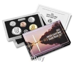 2021 S Silver Proof set 7 coins with Tuskegee Quarter, OGP and COA
