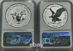 2021 S W $1 NGC PF70 REVERSE PROOF EARLY RELEASE SILVER EAGLE 2pc DESIGNER SET