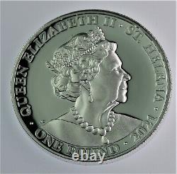 2021 St. Helena 1 oz. 999 Silver £1 Queen's Virtues Truth Proof coin COA & OGP