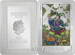 2021 Tarot Card-THE FOOL-Niue Silver Proof $2 Coin? RARE? NZ MINT-NEVER OPENED