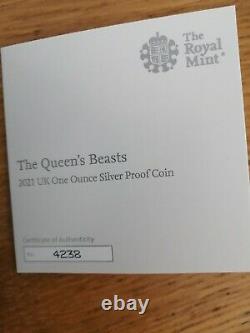 2021 The Queen's Beasts 1oz Silver Proof Coin Queens Beast Completer 1 oz