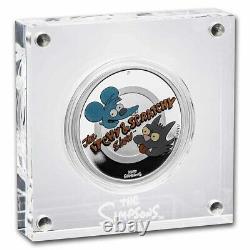 2021 Tuvalu 1 oz Silver The Simpsons Itchy & Scratchy Proof SKU#232833