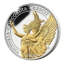 2021 Victory 1oz Silver Proof Coin with Selective Gold Plate