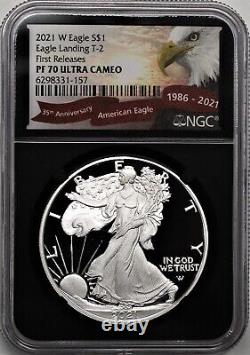 2021 W $1 Proof Silver Eagle Type 2 NGC PF70 Ultra Cameo First Releases