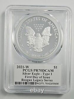 2021 W $1 Silver Eagle Proof 1oz Coin Type 1 PCGS PR70DCAM Michael Regan