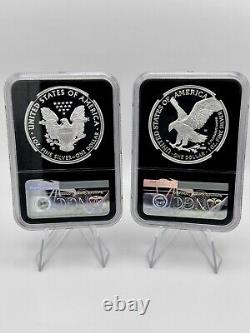 2021 W 2 Coins T1 & T2 Silver Eagle Proof NGC PF70