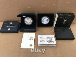 2021 W American Eagle One Ounce Silver Proof 2 Coins 21EA TYPE 1 + 21EAN TYPE 2