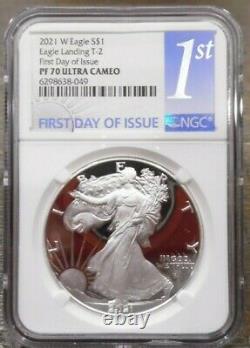 2021-W One Ounce Silver Eagle Proof Type 2 NGC PF70 First Day of Issue In Stock