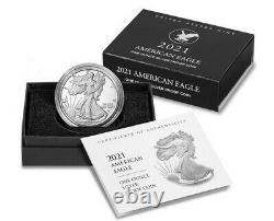 2021 W Proof Silver Eagle, Heraldic T-2, Purchased Directly From Us Mint