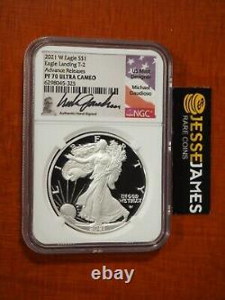 2021 W Proof Silver Eagle Ngc Pf70 Michael Gaudioso Signed Advance Releases T-2