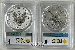 2021 W & S Reverse Proof Silver Eagle Pcgs Pr69 Pr69 Designer Edition 2 Coin Set
