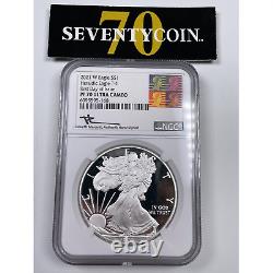 2021-w Proof Silver Eagle Ngc Pf70 Ultra Cameo First Day Of Issue T-1 Mercanti