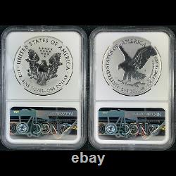 2021-w / S Reverse Proof American Silver Eagle Ngc Pf69 Designer 2 Coin Set