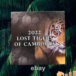 2022 1 oz Silver Proof Lost Tigers of Cambodia High Relief 500 Mintage
