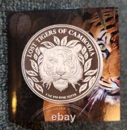 2022 1 oz Silver Proof Lost Tigers of Cambodia High Relief 500 Mintage