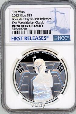 2022 1oz The Mandalorian Classic Bo-Katan Kryze Silver Proof Coin NGC 70 FR