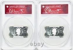 2022 (2) CANADA SILVER 1oz YUKON ENCOUNTER COINS PCGS PR70 FDI With25C PROOF SET