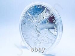 2022 5 oz Silver Libertad PROOF Round Coin In Capsule. 999+ Fine Mexico Banco