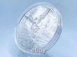 2022 5 oz Silver Libertad PROOF Round Coin In Capsule. 999+ Fine Mexico Banco