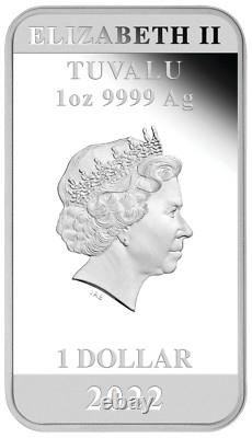 2022 60 YEARS OF BOND 1oz SILVER PROOF RECTANGULAR Colored $1 COIN JAMES 007