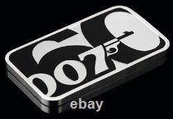 2022 60 YEARS OF BOND 1oz SILVER PROOF RECTANGULAR Colored $1 COIN JAMES 007