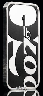 2022 60 YEARS OF BOND 1oz SILVER PROOF RECTANGULAR Colored $1 COIN JAMES 007