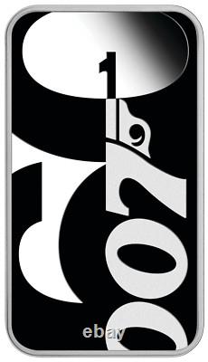 2022 60 YEARS OF BOND 1oz SILVER PROOF RECTANGULAR Colored $1 COIN JAMES 007