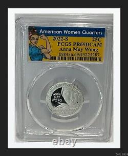 2022 American Silver Proof Womens Quarter 5 Coin Set PCGS PR70, PR69, PR68