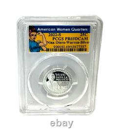 2022 American Silver Proof Womens Quarter 5 Coin Set PCGS PR70, PR69, PR68