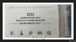 2022 American Silver Proof Womens Quarter 5 Coin Set PCGS PR70, PR69, PR68