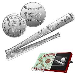 2022 Baseball 1 oz Silver 2-Coin Set Heritage Sports Series (Solomon Islands)
