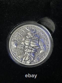 2022 Chad. 999 2 oz Silver Mechanized Minotaur Antiqued High Relief Coin withbox