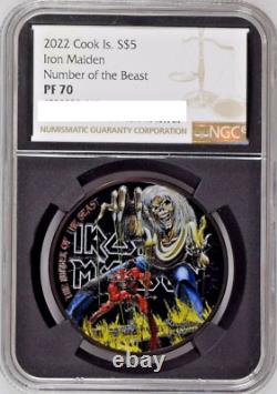 2022 Cook Islands 1oz Silver Iron Maiden Number of the Beast NGC PF70 with Box
