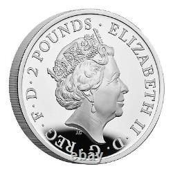 2022 Great Britain Britannia 1 oz Silver Proof £2 Lion Coin BOX COA US SELLER
