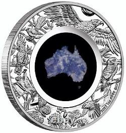 2022 Great Southern Land 1 oz Silver Proof Blue Lepidolite Coin Australia