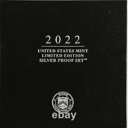 2022 Limited Edition Silver Proof Set Black Box & COA 6 Coins and Silver Eagle