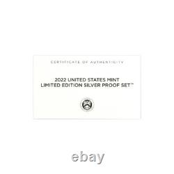 2022 Limited Edition Silver Proof Set Black Box & COA 6 Coins and Silver Eagle