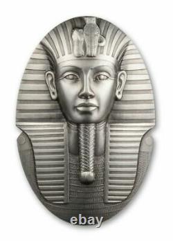 2022 Mask of Tutankhamun 3 Oz Silver Shaped 3D Coin Djibouti 200 Francs JM641