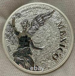 2022 Mexico Angel Of Independence Reverse Proof 2 oz 999 Silver Medal Box/COA