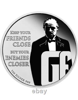 2022 Niue The Godfather 50th Anniversary Keep Friends Close 1 oz Silver Coin