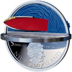2022 Niue Titanic Catastrophe 100th Ann 2 oz Silver 3D Shaped Proof Coin