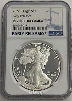 2022 S $1 Ngc Pf70 Ultra Cameo Early Releases Proof Silver Eagle San Francisco
