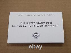 2022-S Limited Edition Silver Proof 8pc Set Box, OGP & COA