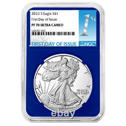 2022-S Proof $1 American Silver Eagle NGC PF70UC FDI First Label Blue Core