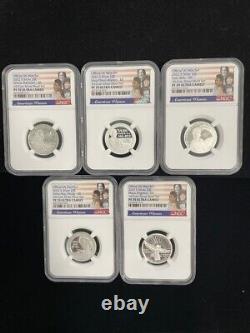2022 S Silver 25C American Women 5 Coin Set ER NGC PF70 10 Coin Silver Proof Set