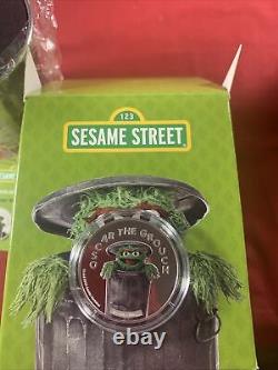 2022 Samoa Sesame Street Oscar the Grouch 1 oz Silver Proof Coin Trash Can OGP