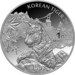 2022 South Korea Tiger 1oz Silver Proof Coin with Mintage of only 300